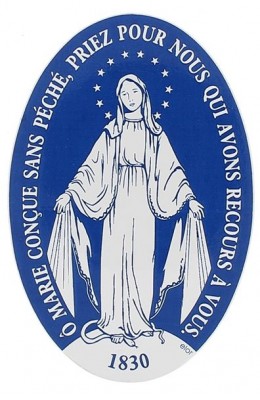 Notre-Dame de la médaille miraculeuse (autocollant pour pare-brise)